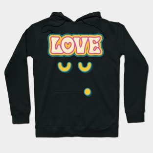 Love, Retro Love Text, Cute Gift Idea For Valentine Hoodie
